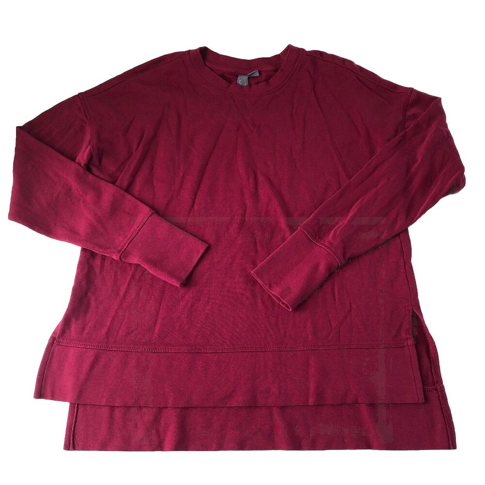 Sweaty Betty Women’s Sweatshirt Split Hem Thumbholes Maroon Size 4